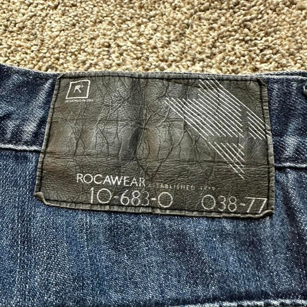 Rocawear‎ Jeans Y2K Original Fit STRAIGHT Men's Size 38x31 Navy Blue Jeans READ